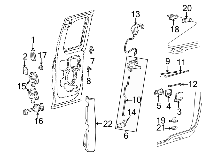 1998 Ford F-250 Door Latch Assembly. F150; w/o Super Crew ...