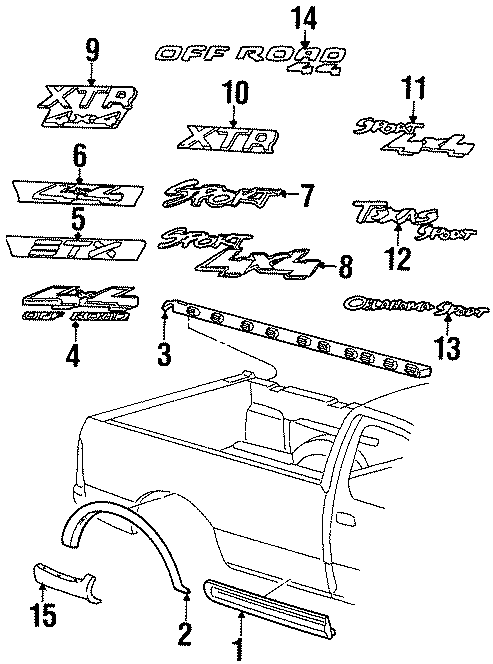 Diagram PICK UP BOX. EXTERIOR TRIM. for your Ford F-150  