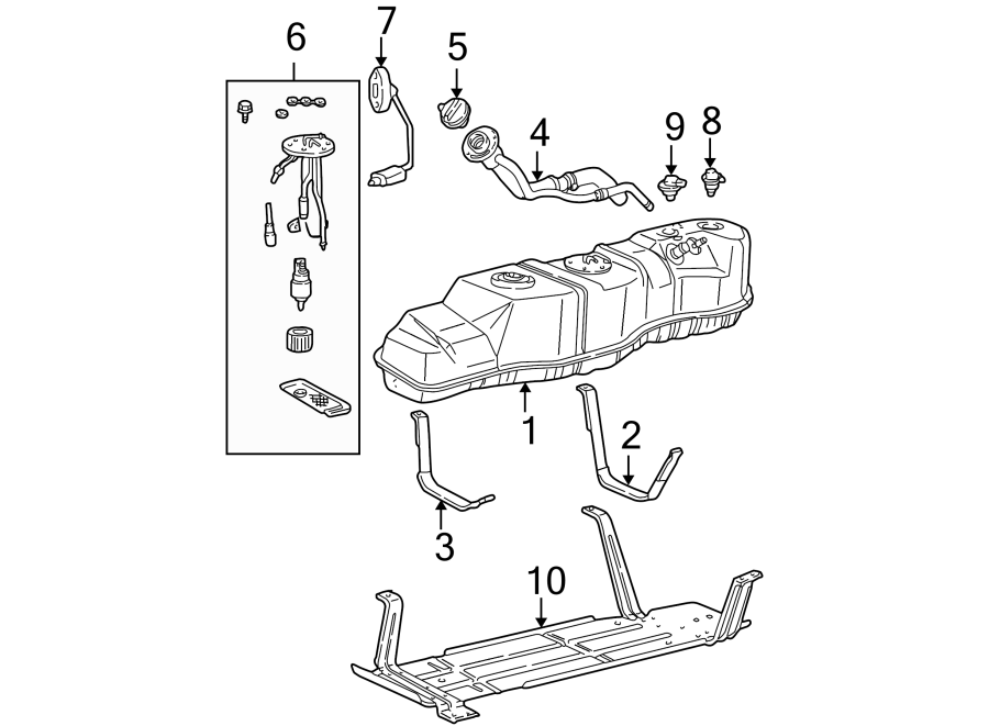 Diagram FUEL SYSTEM COMPONENTS. for your Ford