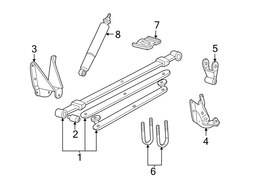 Diagram REAR SUSPENSION. SUSPENSION COMPONENTS. for your 1999 Ford F-150  Lariat Standard Cab Pickup Fleetside 