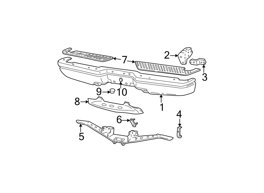 Diagram REAR BUMPER. BUMPER & COMPONENTS. for your 2020 Ford F-150 3.3L Duratec V6 FLEX A/T RWD XL Standard Cab Pickup Fleetside 