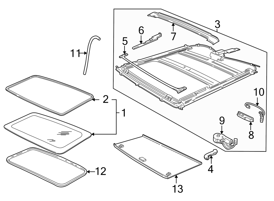 Diagram CAB. SUNROOF. for your 2014 Ford F-150 6.2L V8 A/T 4WD FX4 Crew Cab Pickup Fleetside 