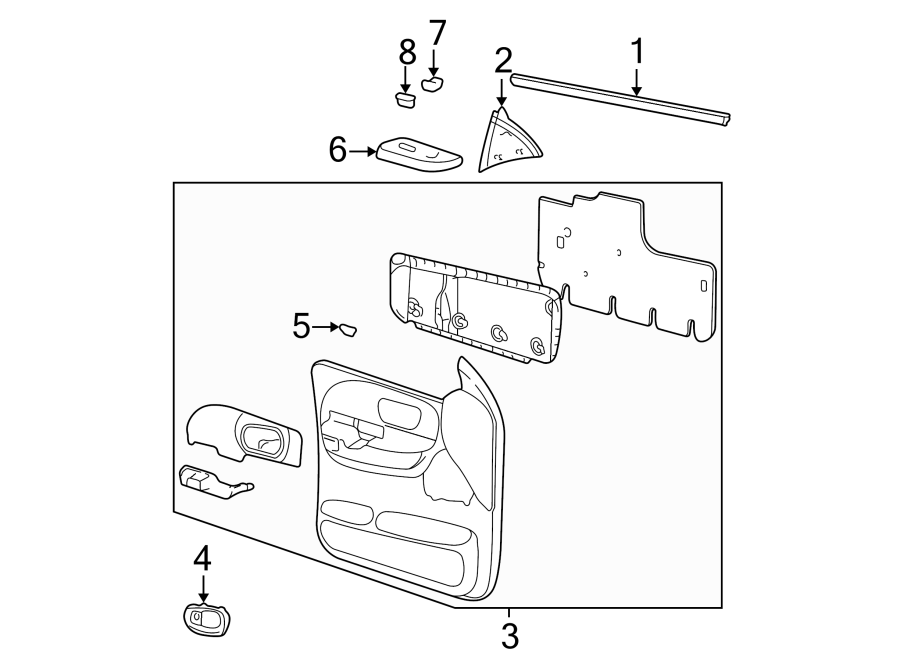 Diagram FRONT DOOR. INTERIOR TRIM. for your 2014 Ford F-350 Super Duty   