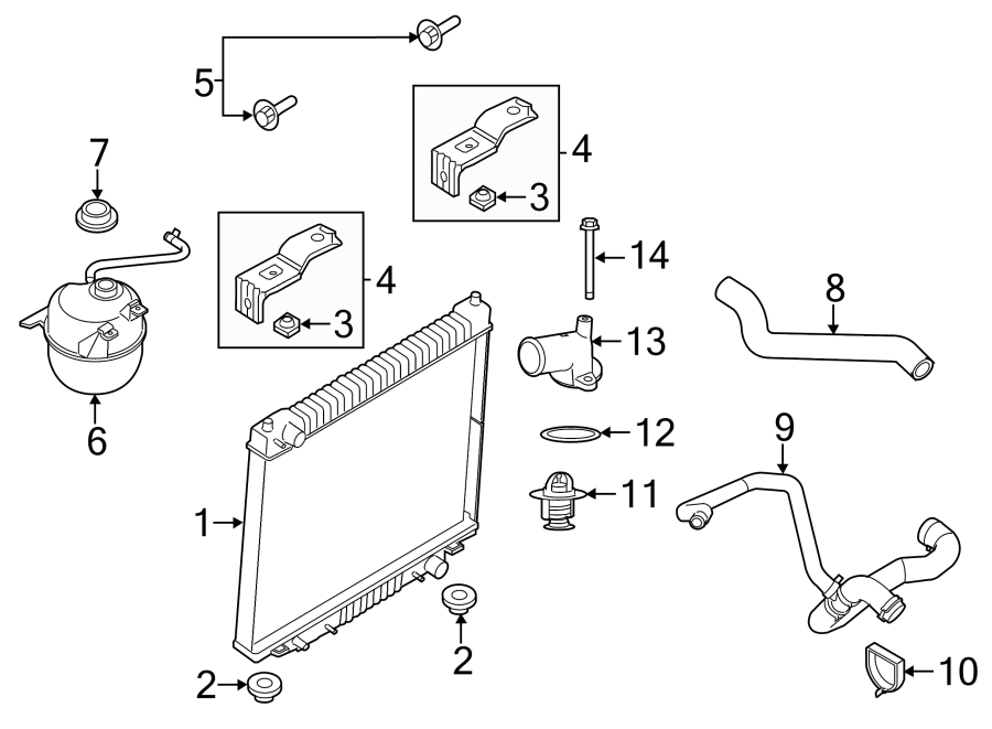 Diagram Radiator & components. for your 2008 Lincoln MKZ   