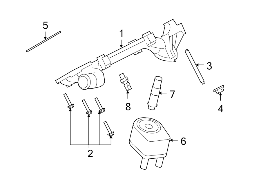 Diagram Oil cooler. for your 1998 Ford F-150 5.4L Triton V8 BI-FUEL A/T RWD XL Extended Cab Pickup Fleetside 