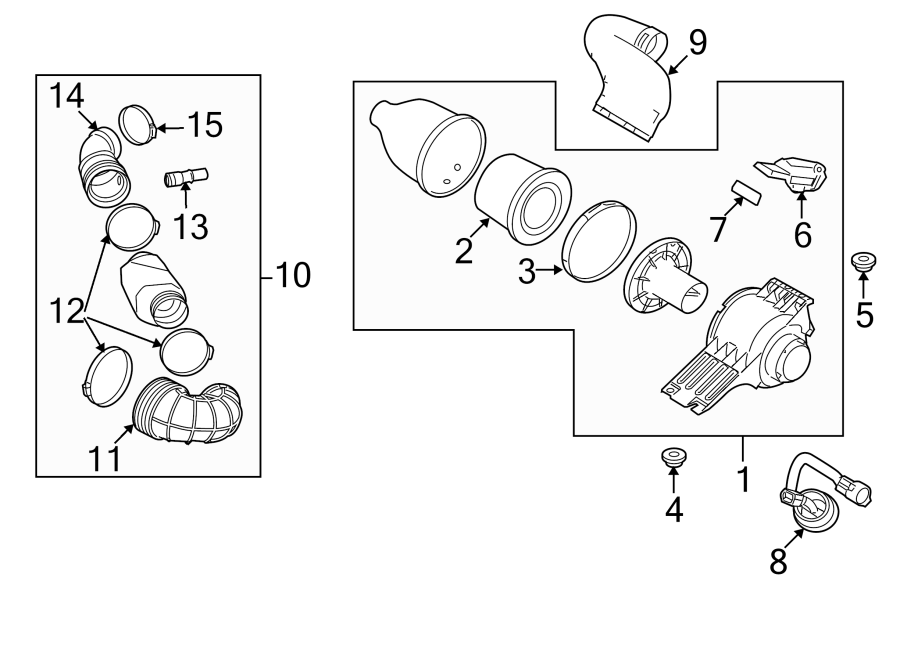 Diagram AIR INTAKE. for your 2007 Lincoln MKZ   