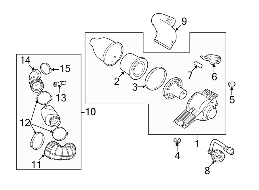 Diagram Air inlet. for your 2011 Ford Ranger   