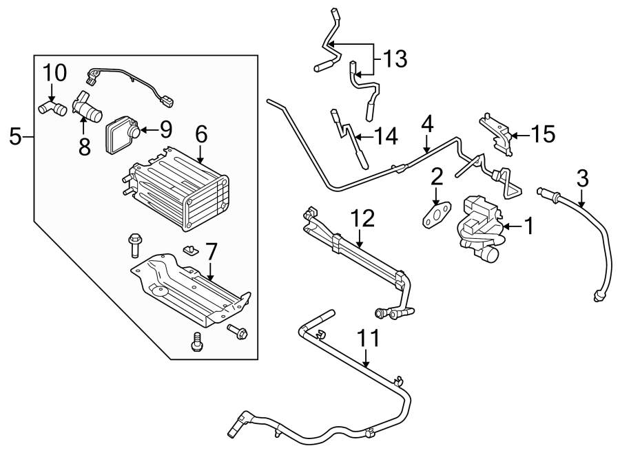 Diagram Emission system. Emission components. for your Ford Fusion  