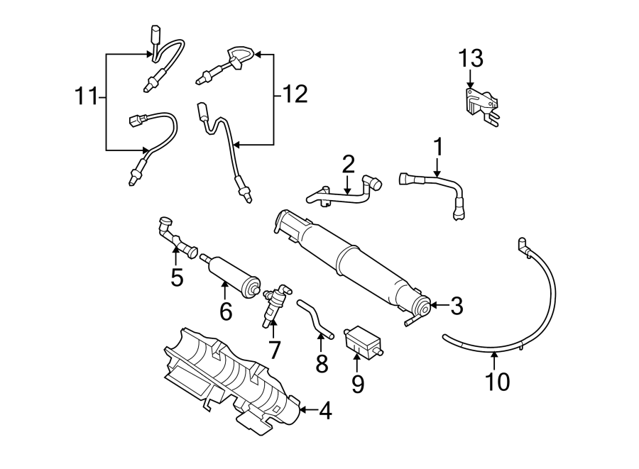 Diagram EMISSION SYSTEM. EMISSION COMPONENTS. for your 2012 Ford Fiesta   