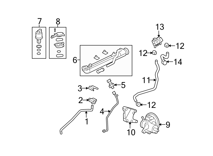 Diagram EMISSION SYSTEM. EMISSION COMPONENTS. for your Ford