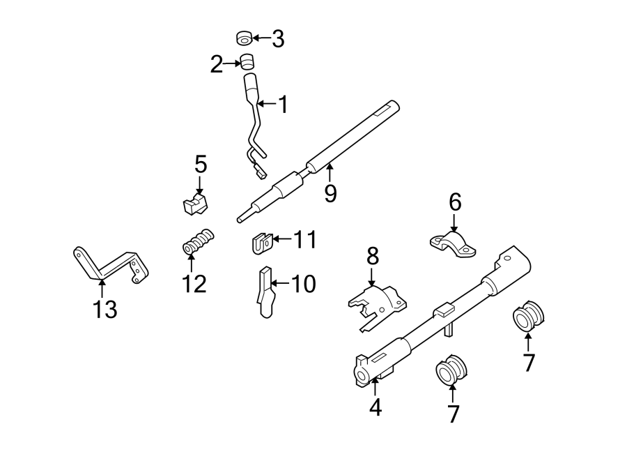 Diagram STEERING COLUMN. HOUSING & COMPONENTS. for your 2013 Ford E-150   