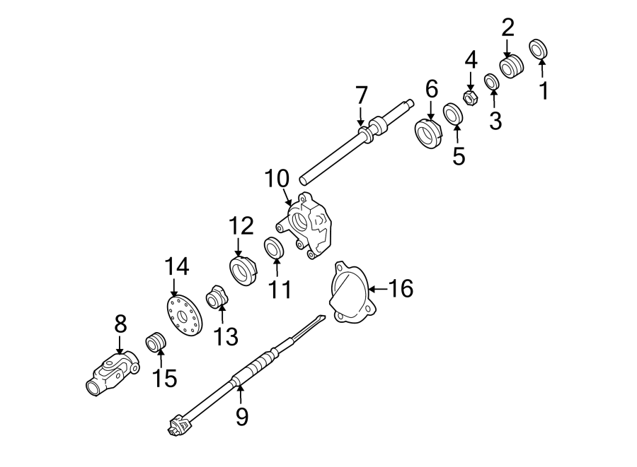 Diagram Steering column. Shaft & internal components. for your Ford E-150  