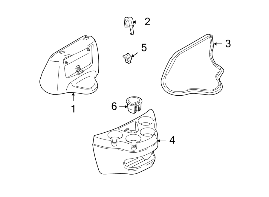 Diagram ENGINE COVER & CONSOLE. COVER & COMPONENTS. for your 2004 Ford E-350 Super Duty   