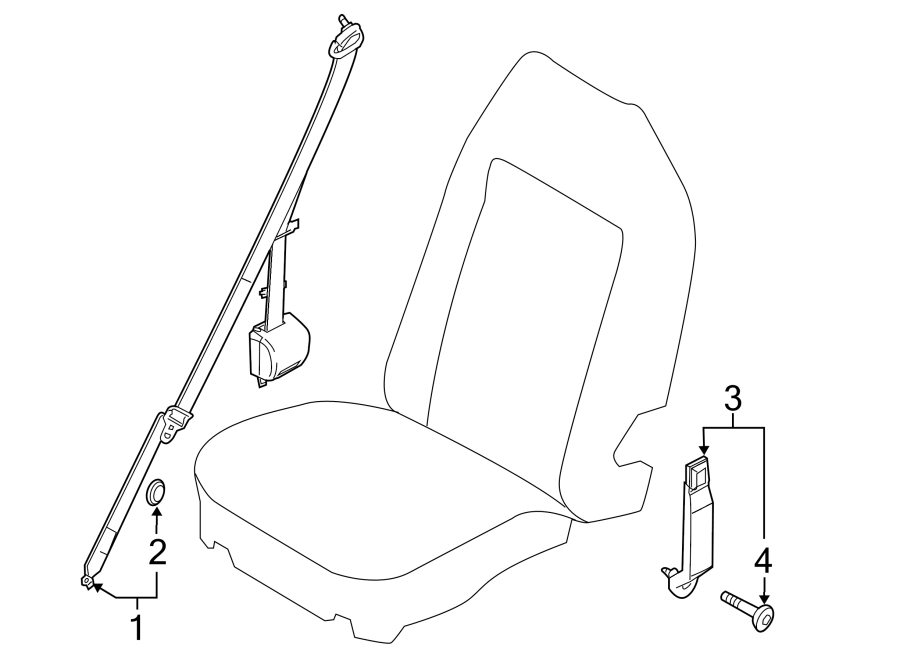 Diagram RESTRAINT SYSTEMS. SECOND ROW SEAT BELTS. for your Ford E-350 Super Duty  