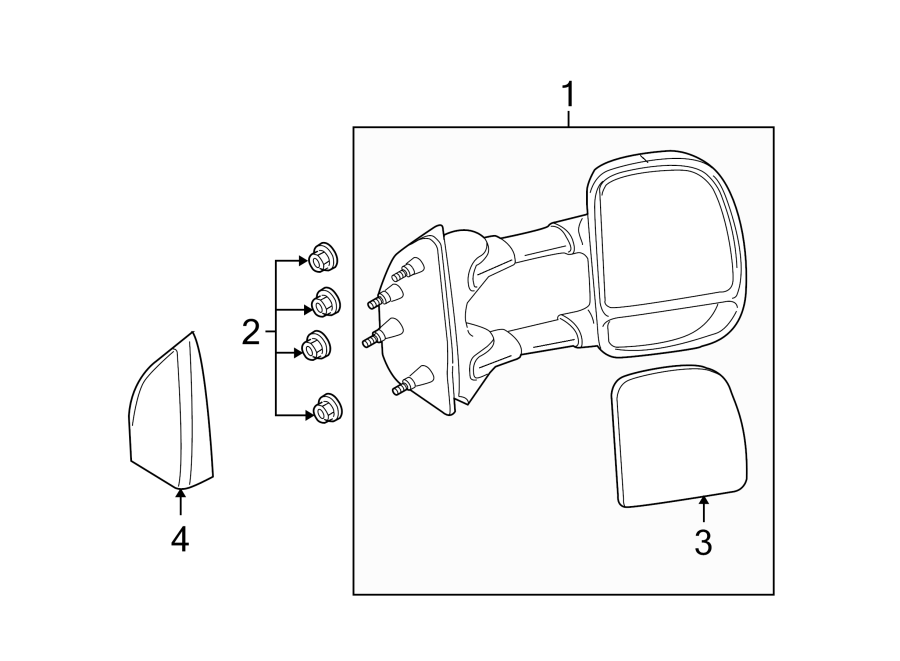 Diagram FRONT DOOR. OUTSIDE MIRRORS. for your Ford E-350 Super Duty  