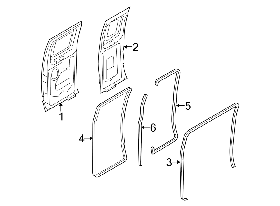 Diagram Side loading door. Door & components. for your Ford E-350 Super Duty  