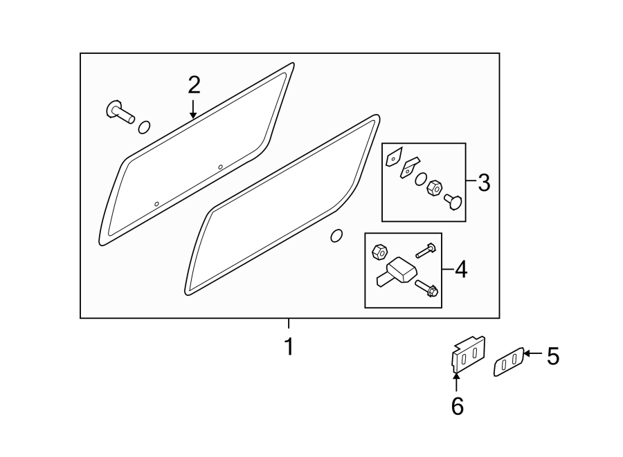 Diagram SIDE PANEL. GLASS. for your 2012 Ford E-250  Base Extended Cargo Van 