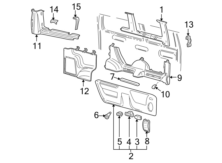 Diagram SIDE PANEL. INTERIOR TRIM. for your 2014 Ford Flex   