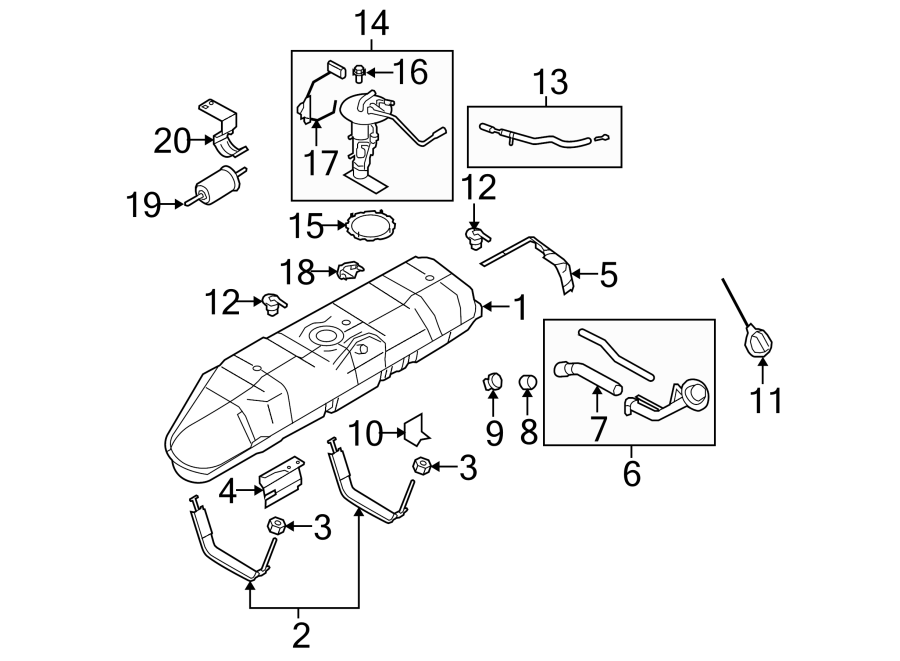 Diagram FUEL SYSTEM COMPONENTS. for your Ford F-450 Super Duty  