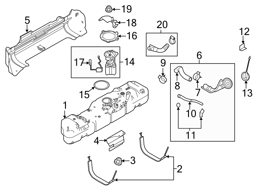 Diagram FUEL SYSTEM COMPONENTS. for your Ford E-450 Super Duty  