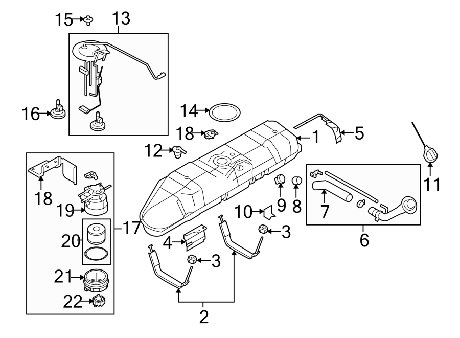 Diagram FUEL SYSTEM COMPONENTS. for your 2014 Ford F-450 Super Duty   