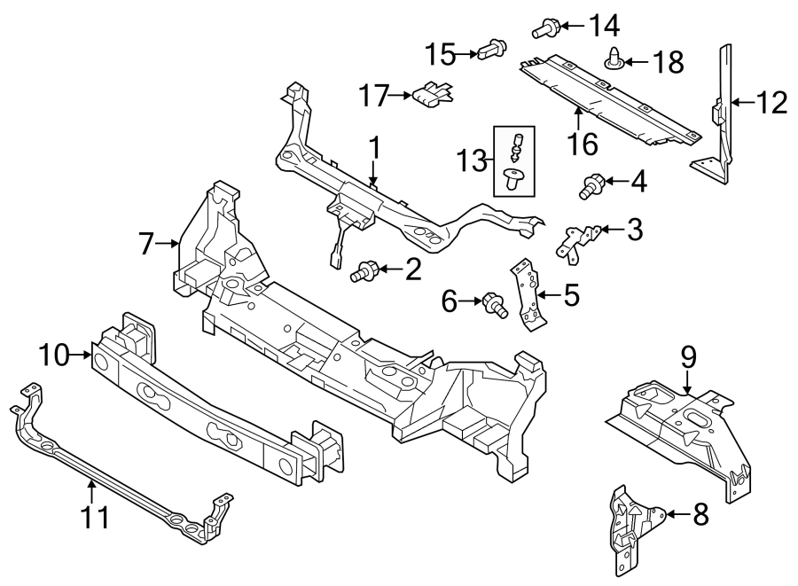 Diagram RADIATOR SUPPORT. for your 2010 Lincoln MKZ   