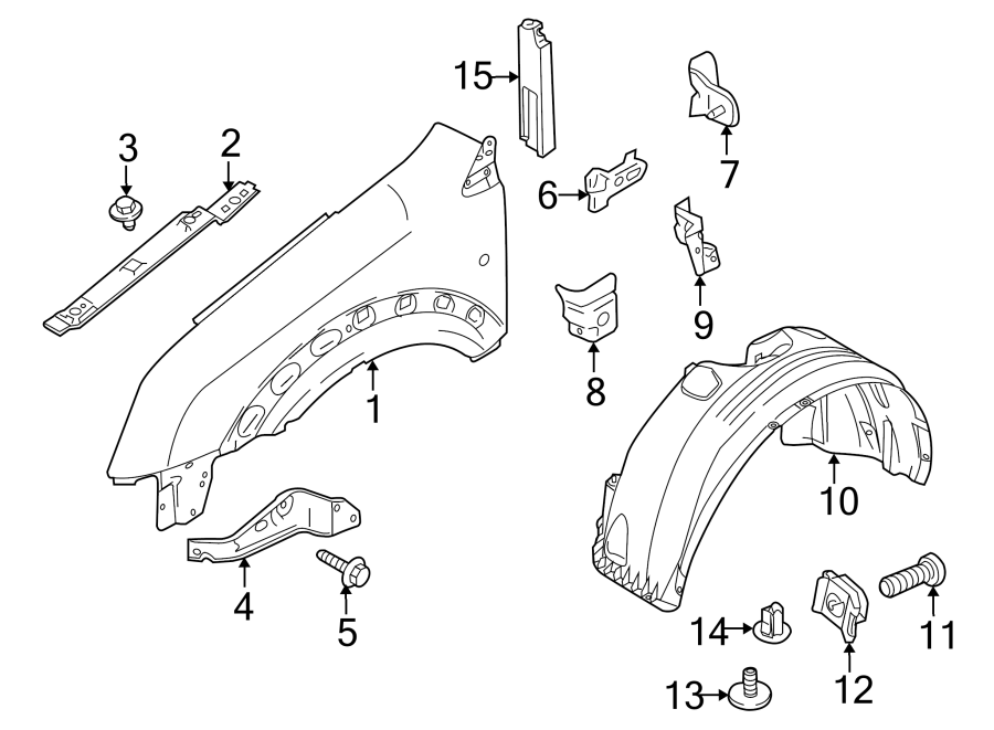 Diagram FENDER & COMPONENTS. for your 2019 Lincoln MKZ   