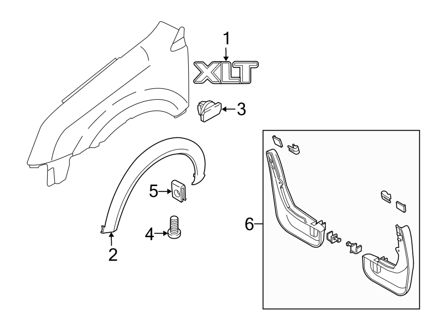 Diagram FENDER. EXTERIOR TRIM. for your 2009 Ford Crown Victoria   