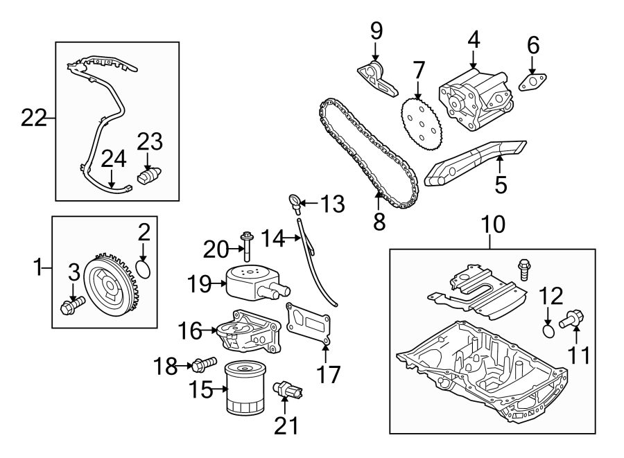 Diagram Engine / transaxle. Engine parts. for your Lincoln MKX  