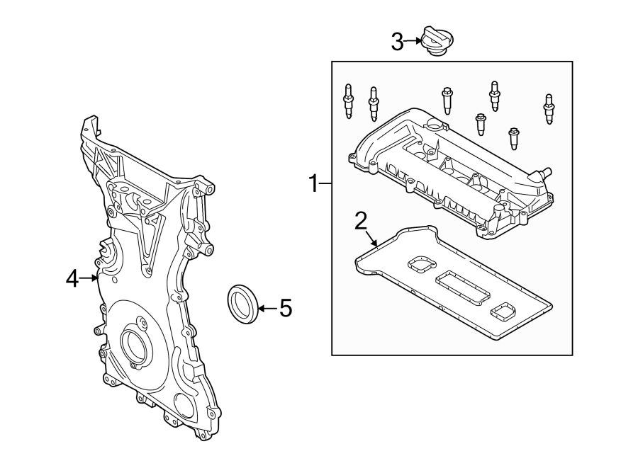 ENGINE / TRANSAXLE. VALVE & TIMING COVERS. Diagram