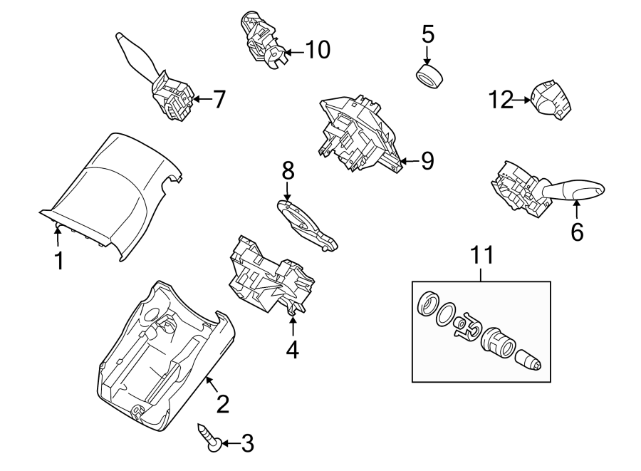 Diagram STEERING COLUMN. SHROUD. SWITCHES & LEVERS. for your 2003 Ford F-150 4.6L Triton (Romeo) V8 A/T RWD King Ranch Extended Cab Pickup Fleetside 