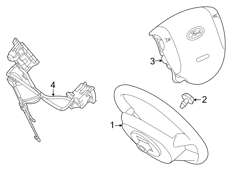 Full size assembly image of STEERING WHEEL & TRIM. (1/1)