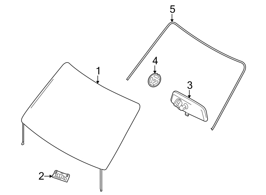 Diagram REVEAL MOLDINGS. WINDSHIELD GLASS. for your 2018 Lincoln MKZ  Select Sedan 