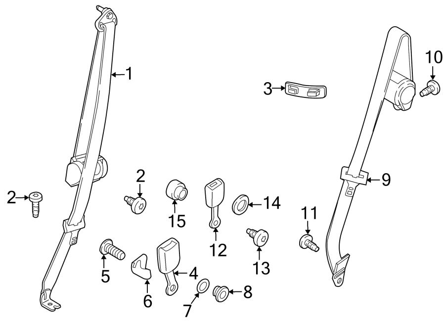 Diagram RESTRAINT SYSTEMS. REAR SEAT BELTS. for your 2010 Lincoln MKZ   