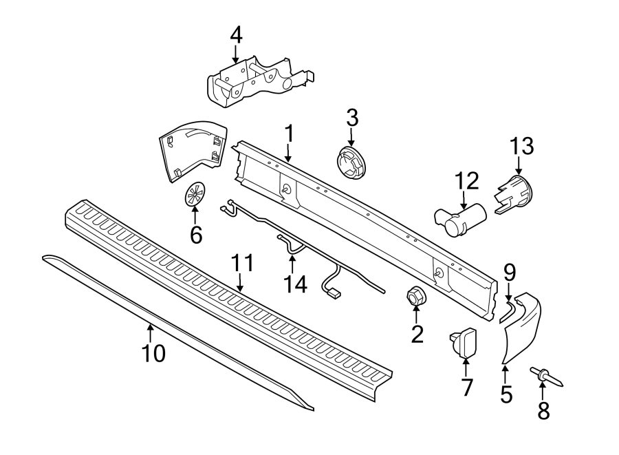 Diagram REAR BUMPER. BUMPER & COMPONENTS. for your 2015 Ford F-150 3.5L Duratec V6 FLEX A/T RWD XL Extended Cab Pickup Fleetside 