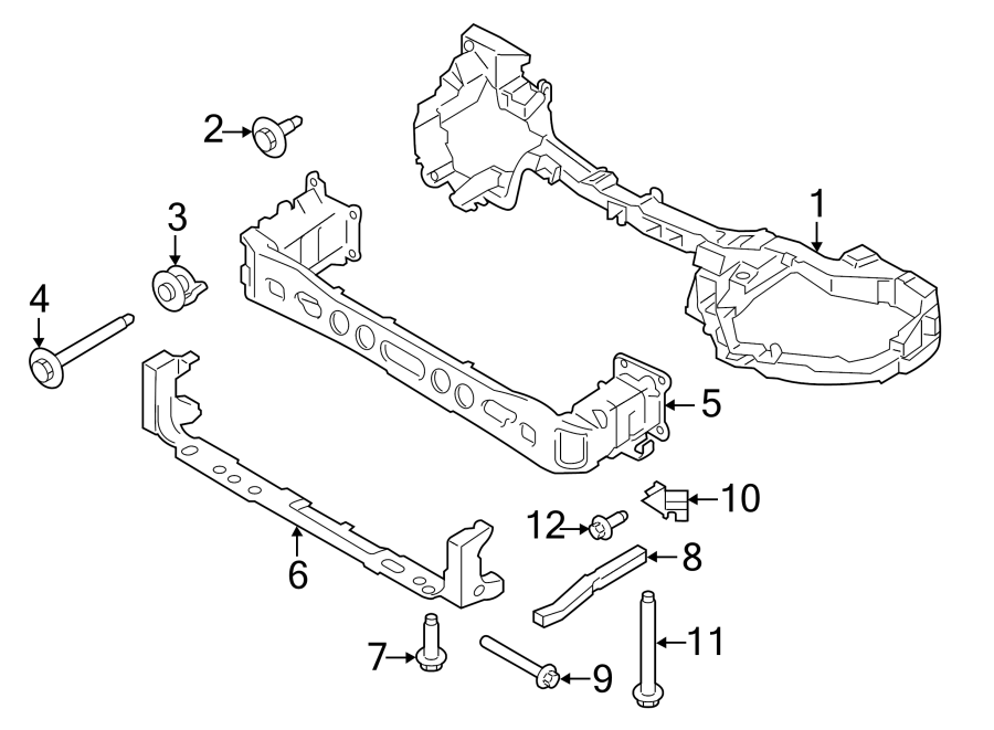 Diagram RADIATOR SUPPORT. for your 2019 Ford Police Interceptor Utility   