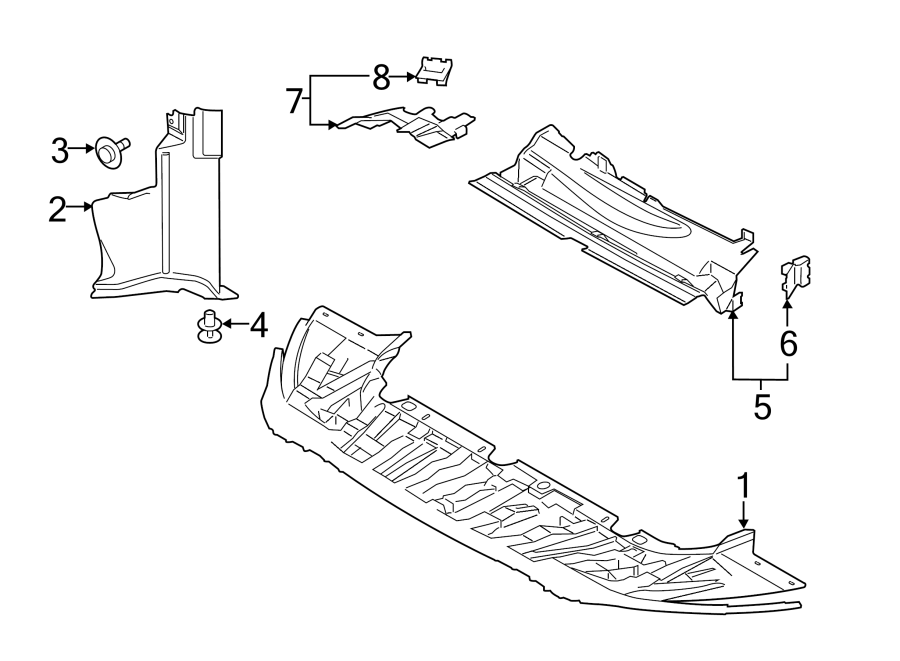 Diagram Radiator support. Splash shields. for your 2013 Ford F-150 3.5L EcoBoost V6 A/T 4WD XLT Extended Cab Pickup Fleetside 