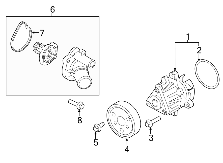 Diagram WATER PUMP. for your 2011 Lincoln MKZ   