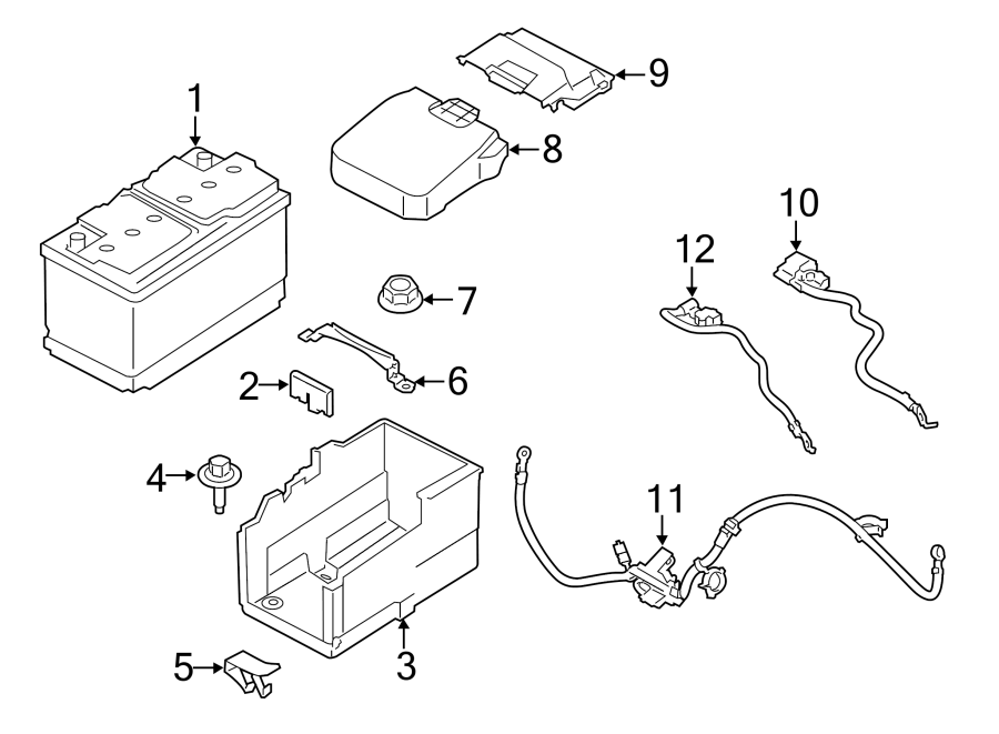 Diagram BATTERY. for your 2013 Lincoln MKZ   