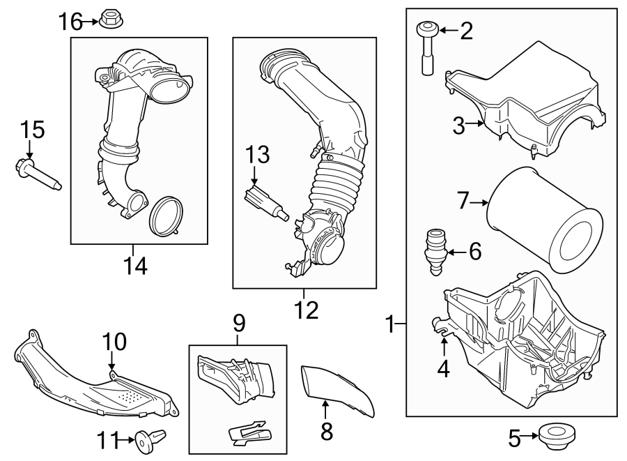 Diagram ENGINE / TRANSAXLE. AIR INTAKE. for your 2011 Lincoln MKZ   