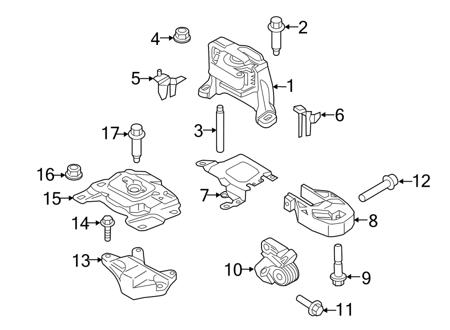 Diagram ENGINE / TRANSAXLE. ENGINE & TRANS MOUNTING. for your 1987 Ford F-150   