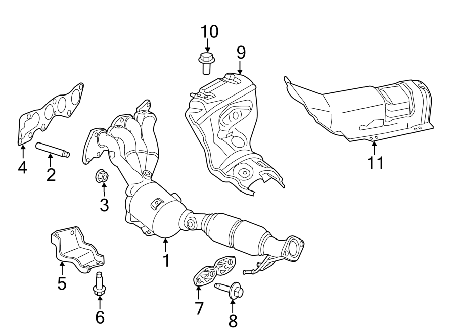 Diagram EXHAUST SYSTEM. MANIFOLD. for your 2008 Lincoln MKZ   