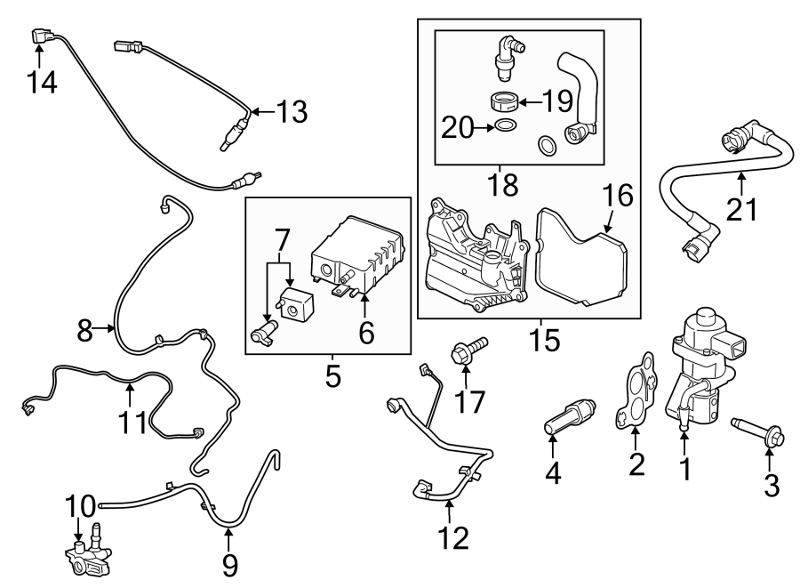 Diagram EMISSION SYSTEM. EMISSION COMPONENTS. for your 2016 Lincoln MKZ Black Label Sedan  