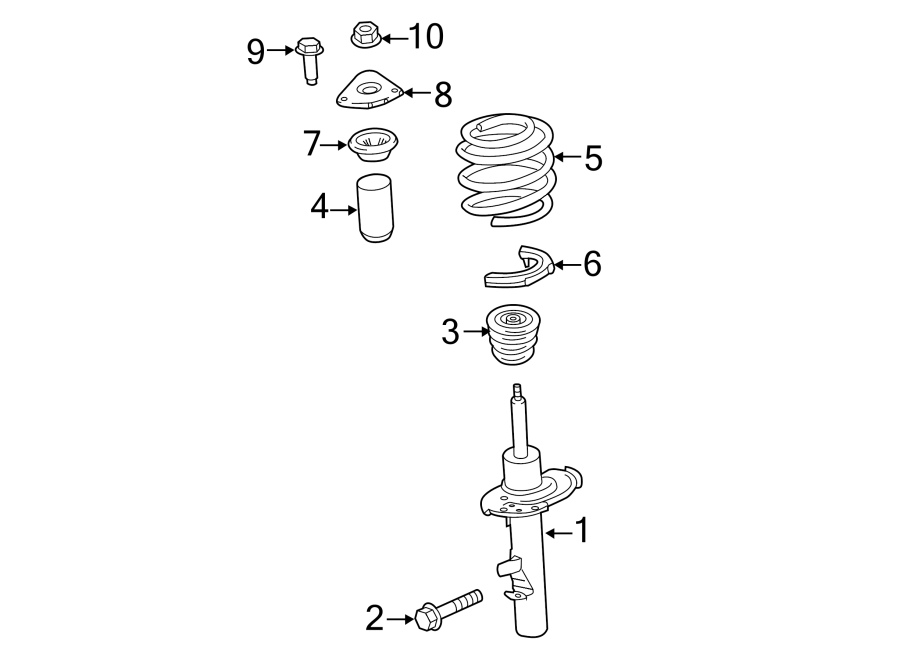 Diagram FRONT SUSPENSION. STRUTS & COMPONENTS. for your 2010 Ford F-150  XL Standard Cab Pickup Fleetside 