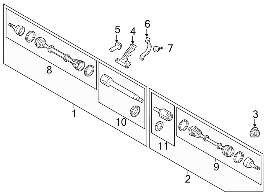 Diagram FRONT SUSPENSION. DRIVE AXLES. for your 2011 Lincoln MKZ   