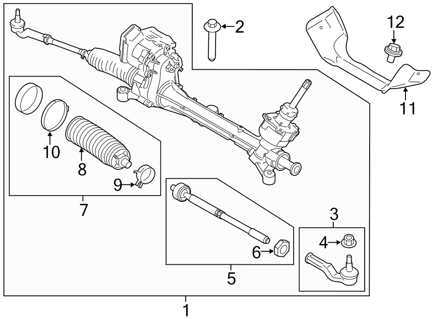 Diagram STEERING GEAR & LINKAGE. for your 2015 Lincoln MKZ Hybrid Sedan  