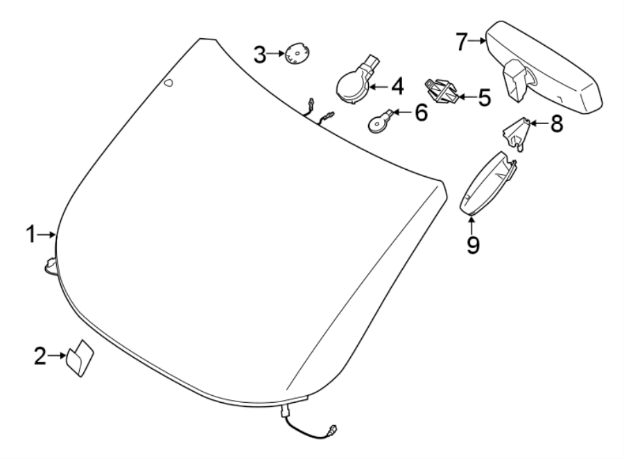 Diagram WINDSHIELD GLASS. for your 2018 Lincoln MKZ  Select Sedan 