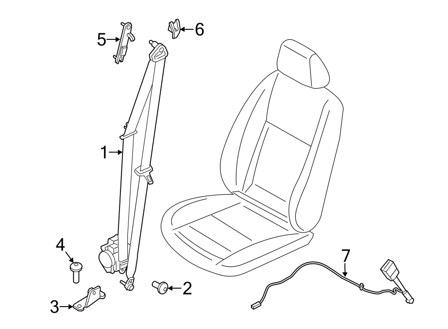 Diagram RESTRAINT SYSTEMS. FRONT SEAT BELTS. for your 2022 Ford Explorer   