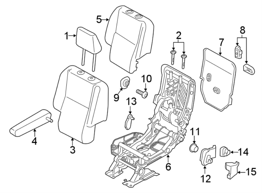 Diagram SEATS & TRACKS. SECOND ROW SEATS. for your 2015 Ford Expedition   