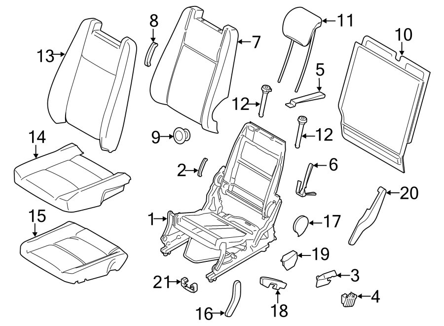 Diagram SEATS & TRACKS. THIRD ROW SEATS. for your 2016 Ford Fiesta   